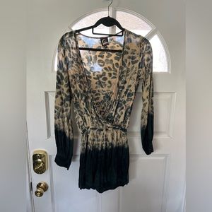 Planet blue cheetah romper